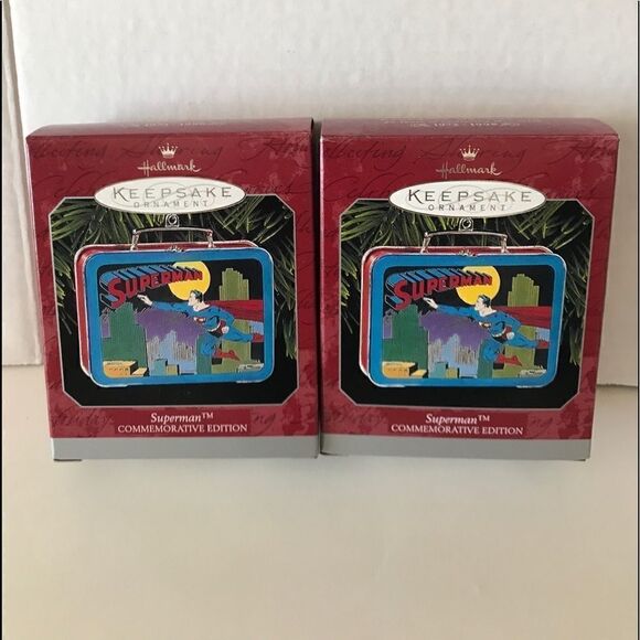 Vintage Superman Hallmark Lunch Box Ornaments New - Picture 1 of 2
